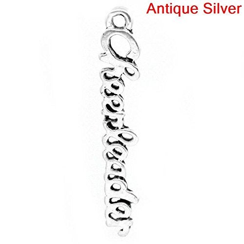 JGFinds Cheerleader Charms and Pendants - 30 Pieces  Cheerleader Charms  27mm x 5mm (1 1/8"" x 1/8"")  Silver Tone  DIY Cheerleader Gifts and Jewelry Making Supplies - Image 3